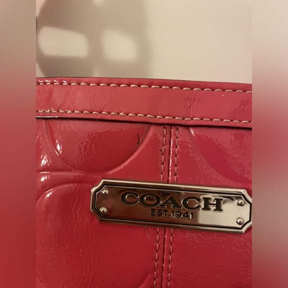 Coach Gallery Embossed Patent Leather Rose Pink Shoulder Bag Tote Purse - Picture 3 of 15